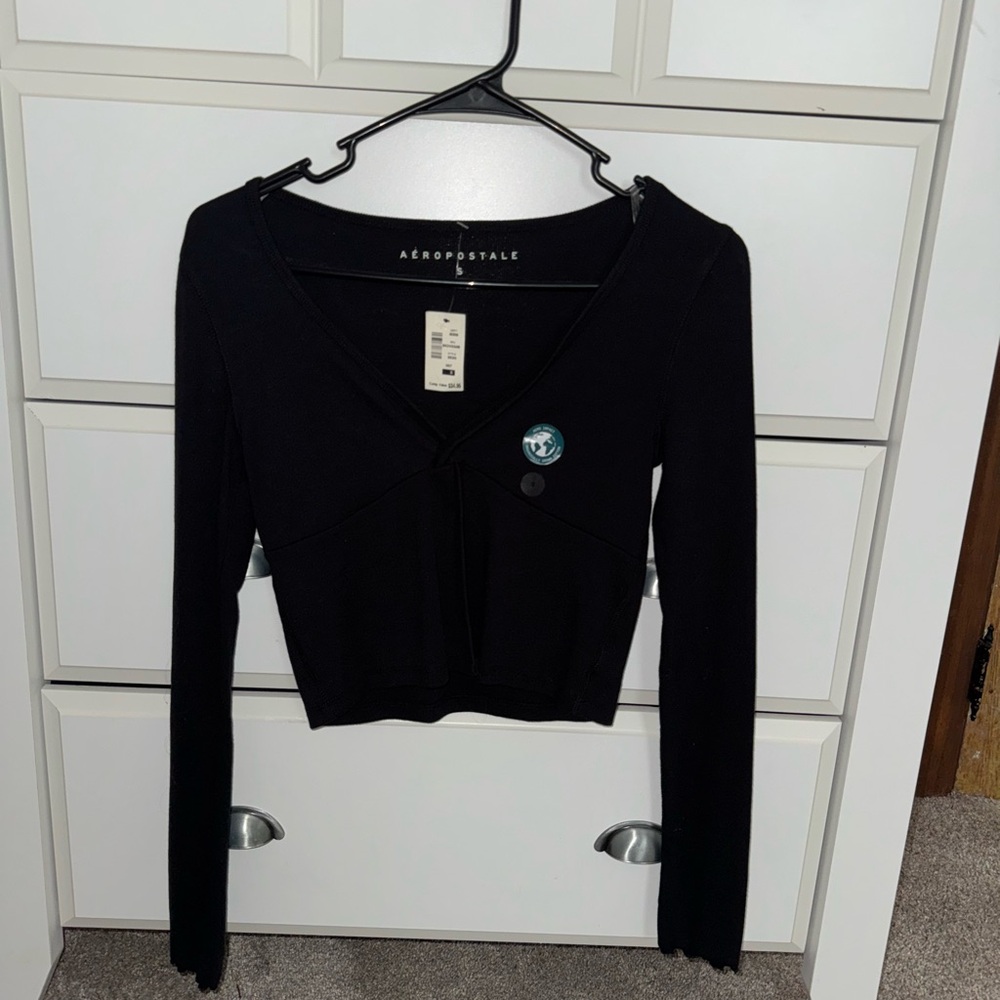 Aeropostale Women's Black Crossover Top